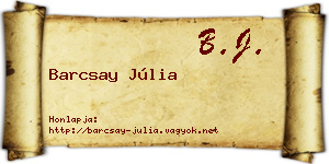 Barcsay Júlia névjegykártya
